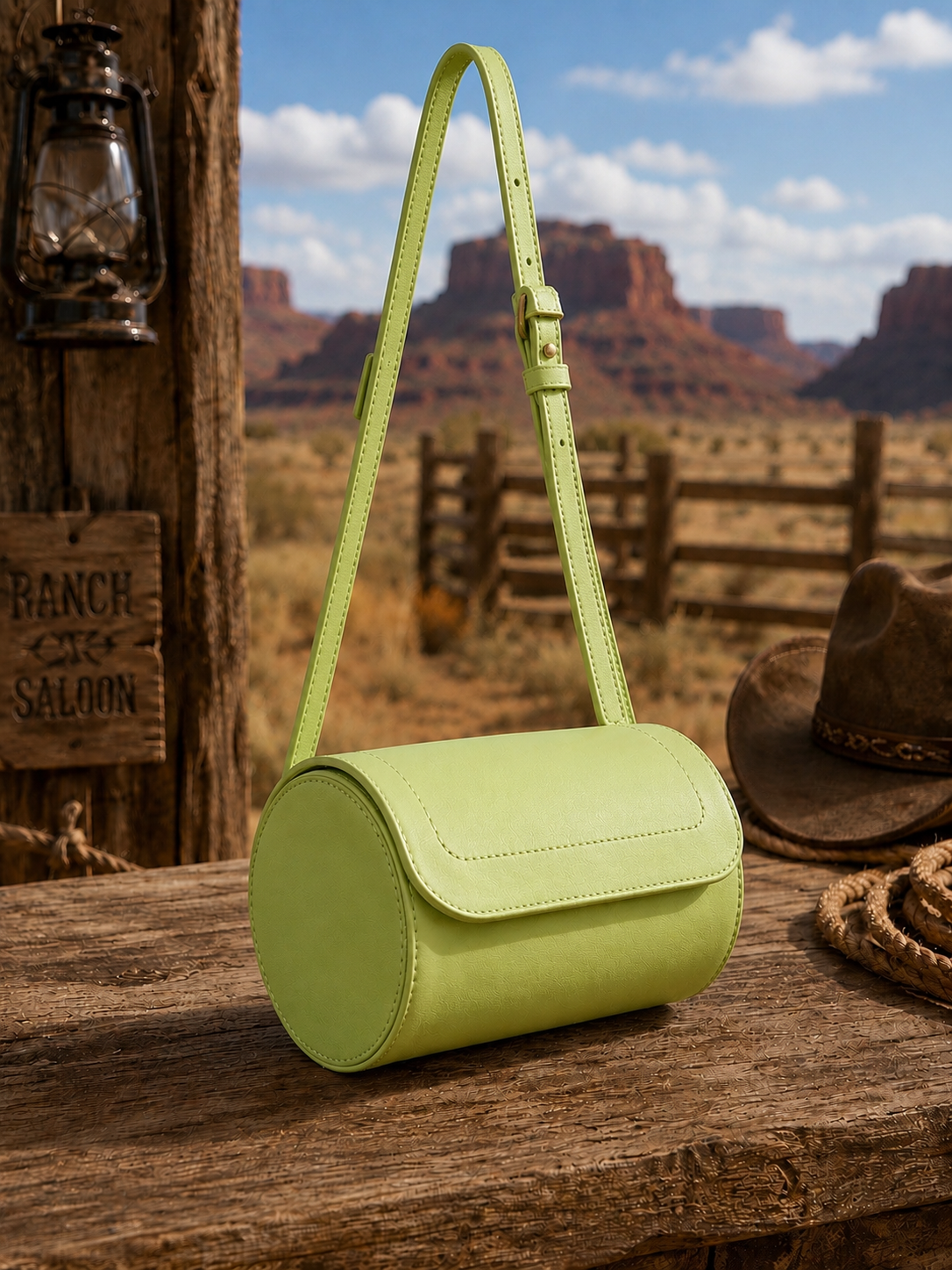 Handcrafted Cylindrical Leather Shoulder Bag – Minimal Vintage Crossbody Purse | Pink, Parrot & Desert
