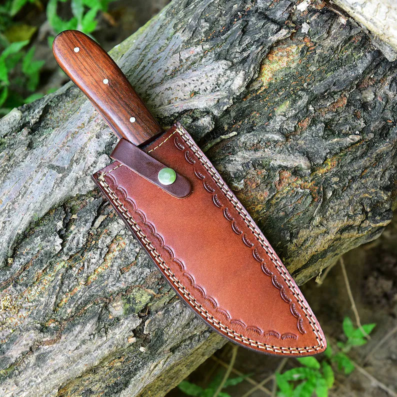 Handcrafted Outdoor Camping Tool With Leather Sheath