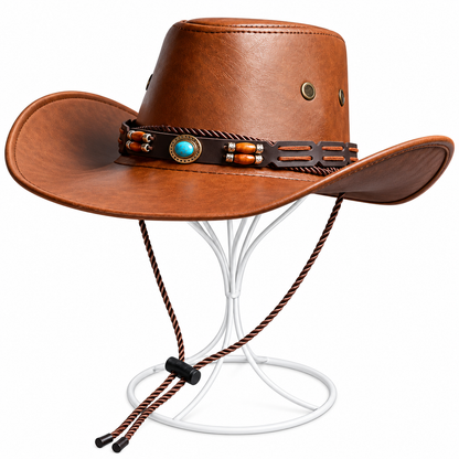 Classic Western Black Cowboy Hat Handcrafted Leather