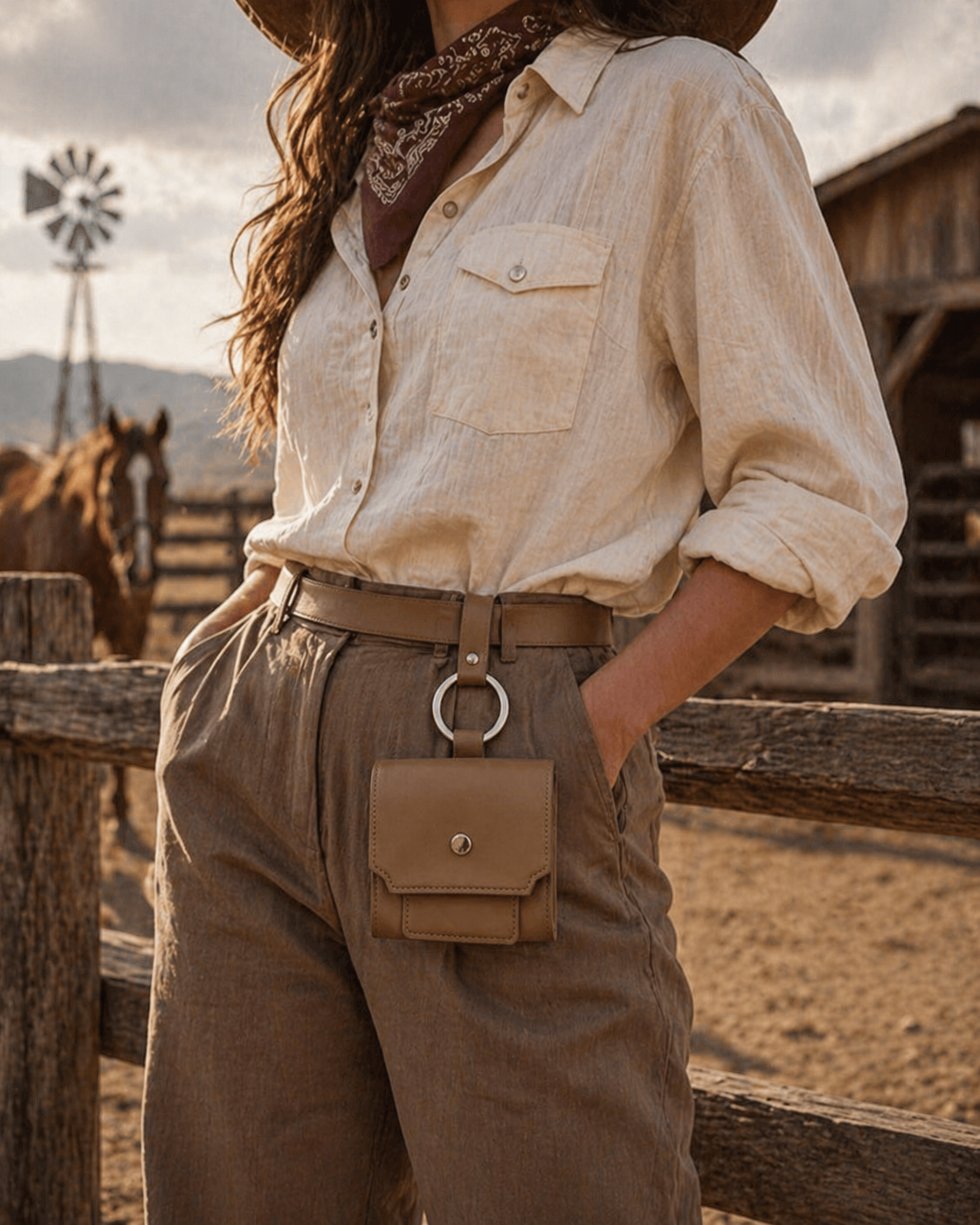 Cowgirl Western Leather Belt Bag – Rustic Ranch Style