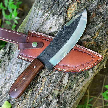 Handcrafted Outdoor Camping Tool With Leather Sheath