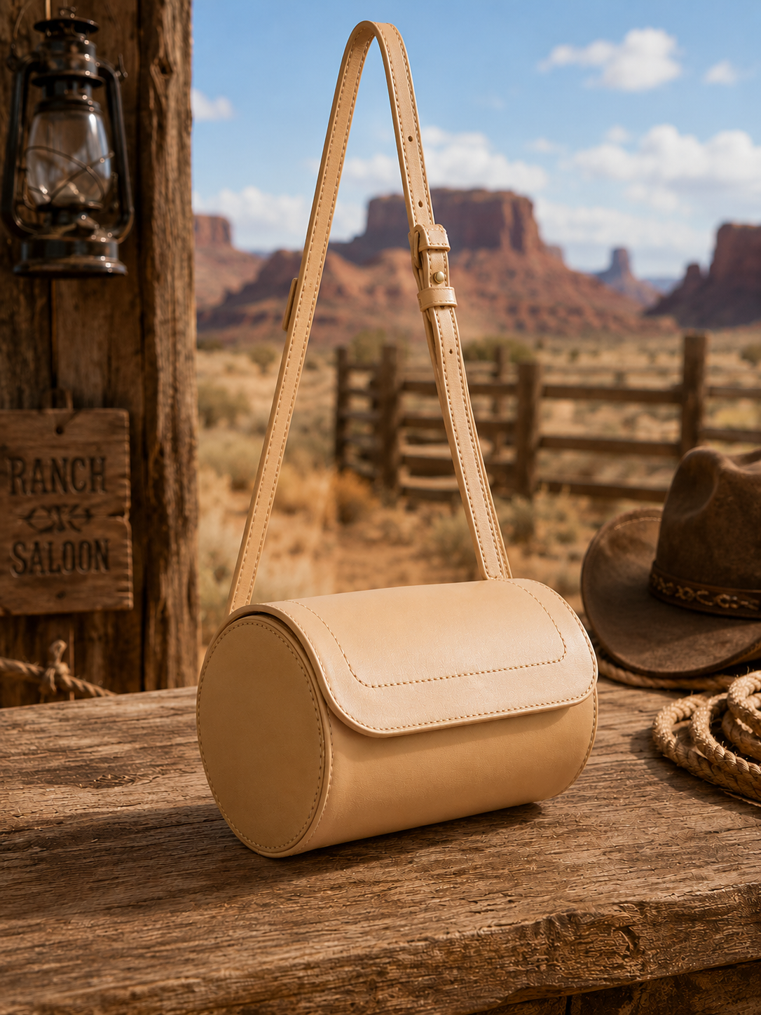 Handcrafted Cylindrical Leather Shoulder Bag – Minimal Vintage Crossbody Purse | Pink, Parrot & Desert