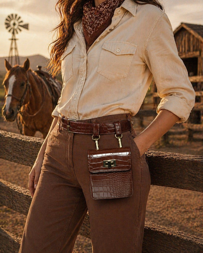 Person in cowgirls attire 