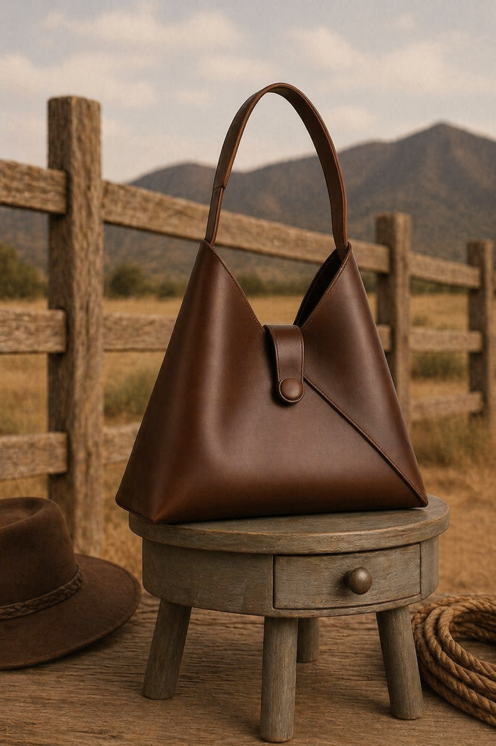 Luxury Dark Brown & Chocolate Leather Handbag – Premium Structured Shoulder Bag