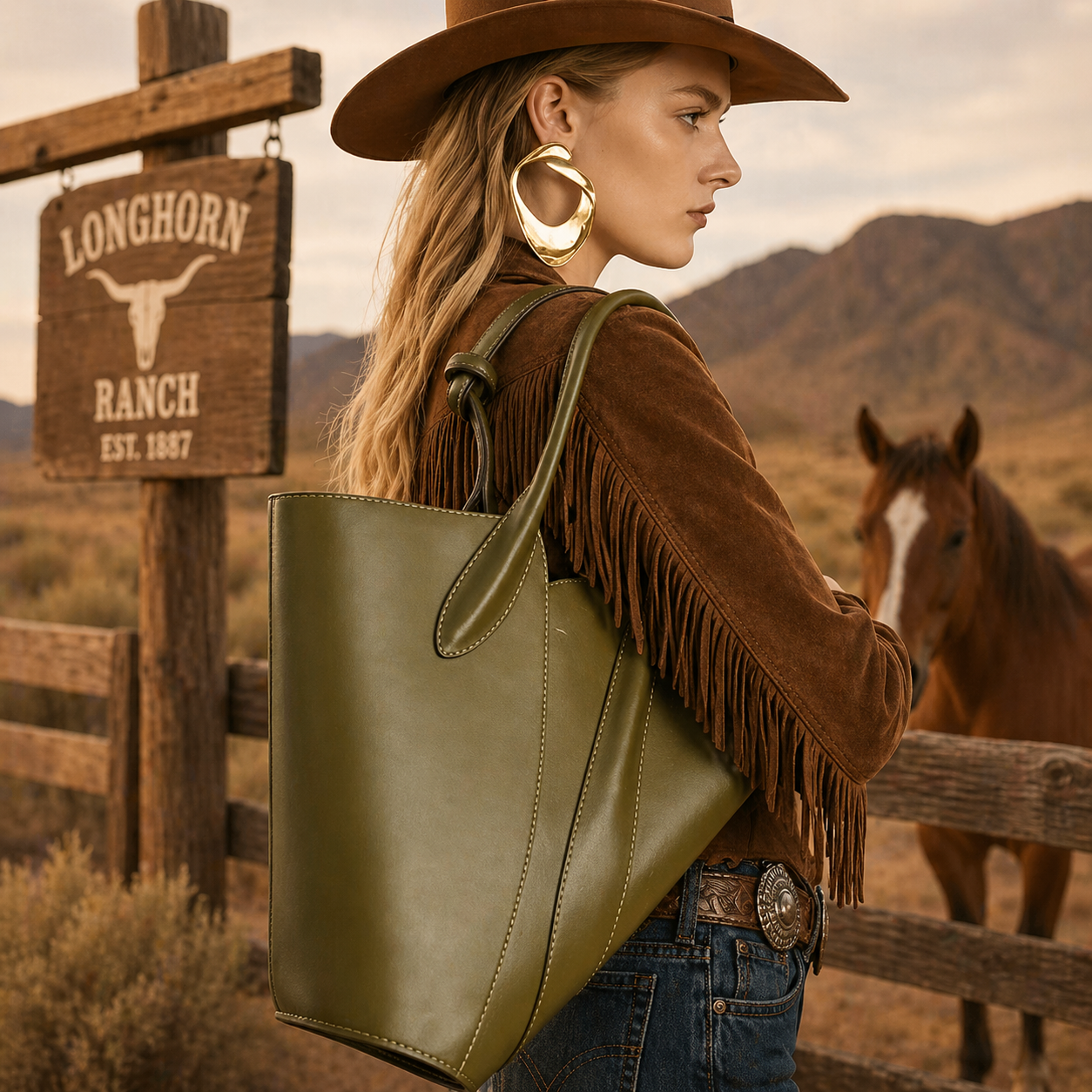 Luxury Olive Green Leather Tote Bag – Premium Handmade Shoulder Bag