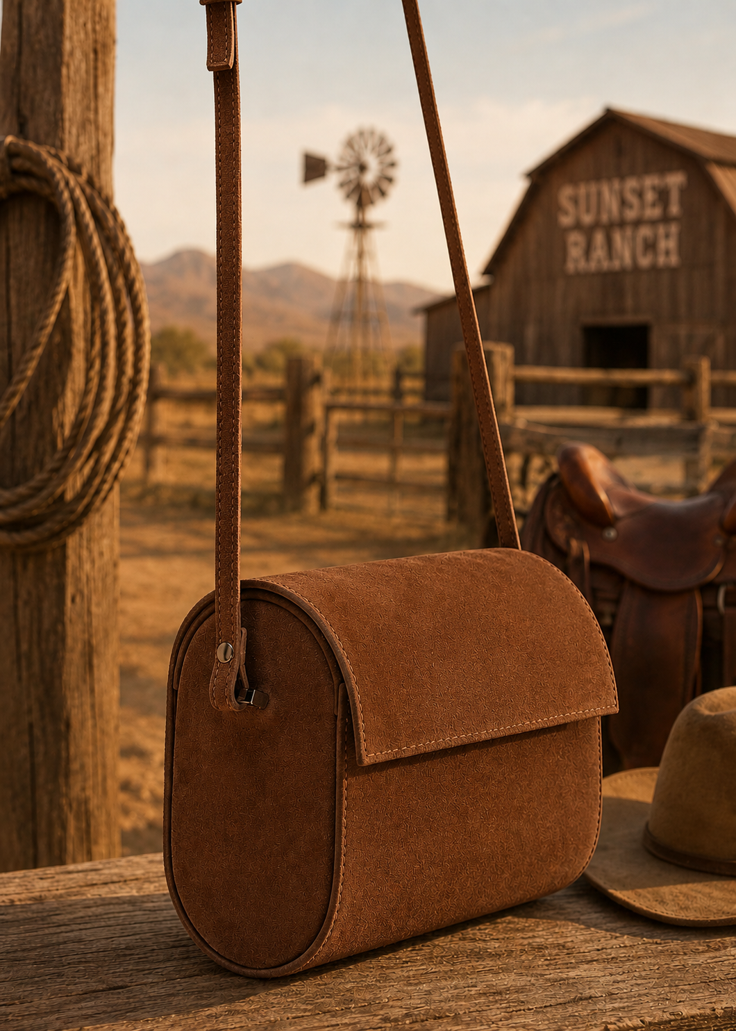 Minimalist Brown & Desert Leather Crossbody Bag Elegant Everyday Shoulder Purse