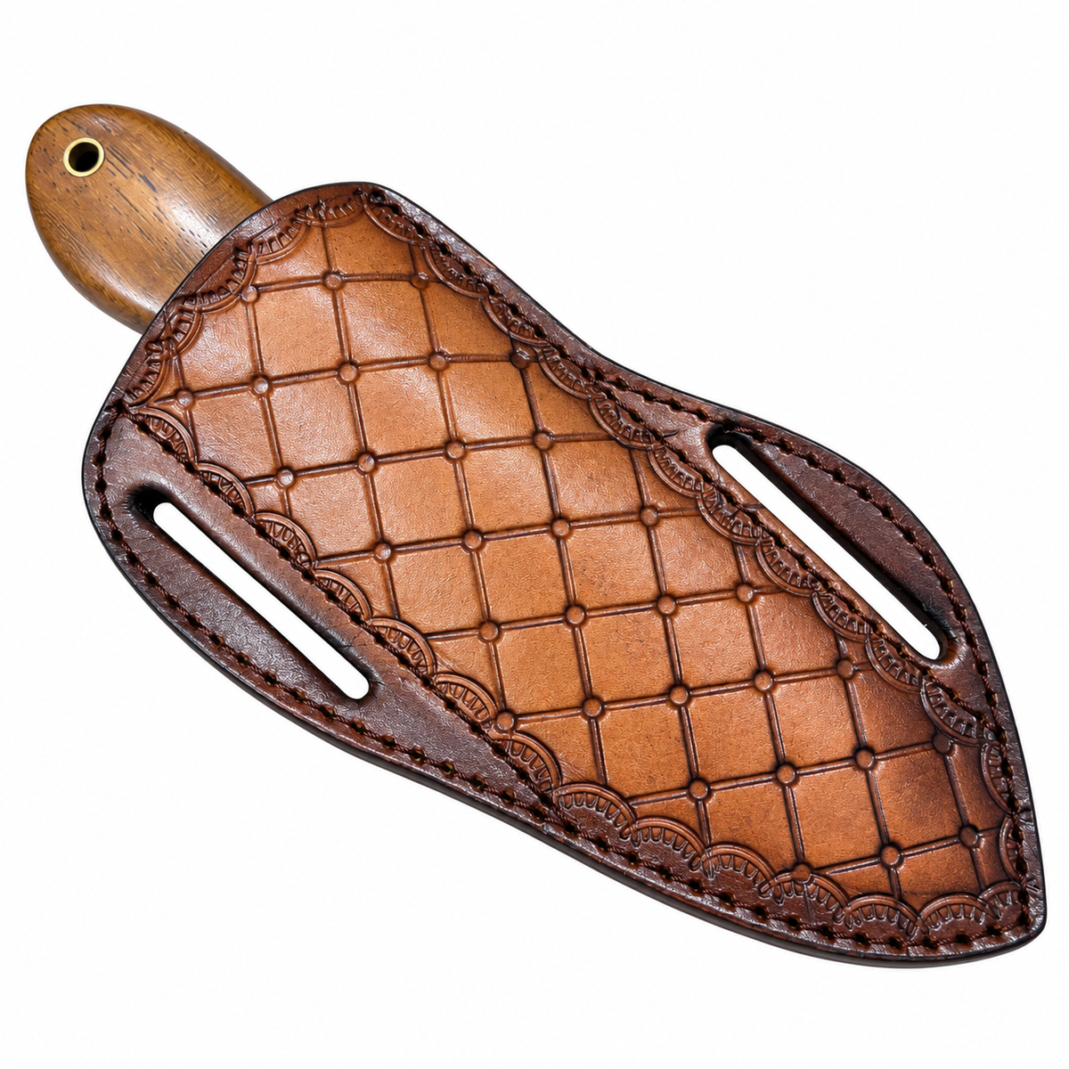 Western Cowboy Knife – 7-Inch Rosewood & Sky-Blue Resin Handle