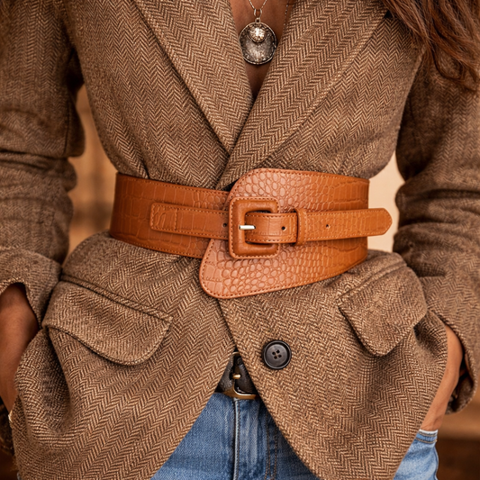 Women's Western Waist Belt Handcrafted Brown Leather With Fringe