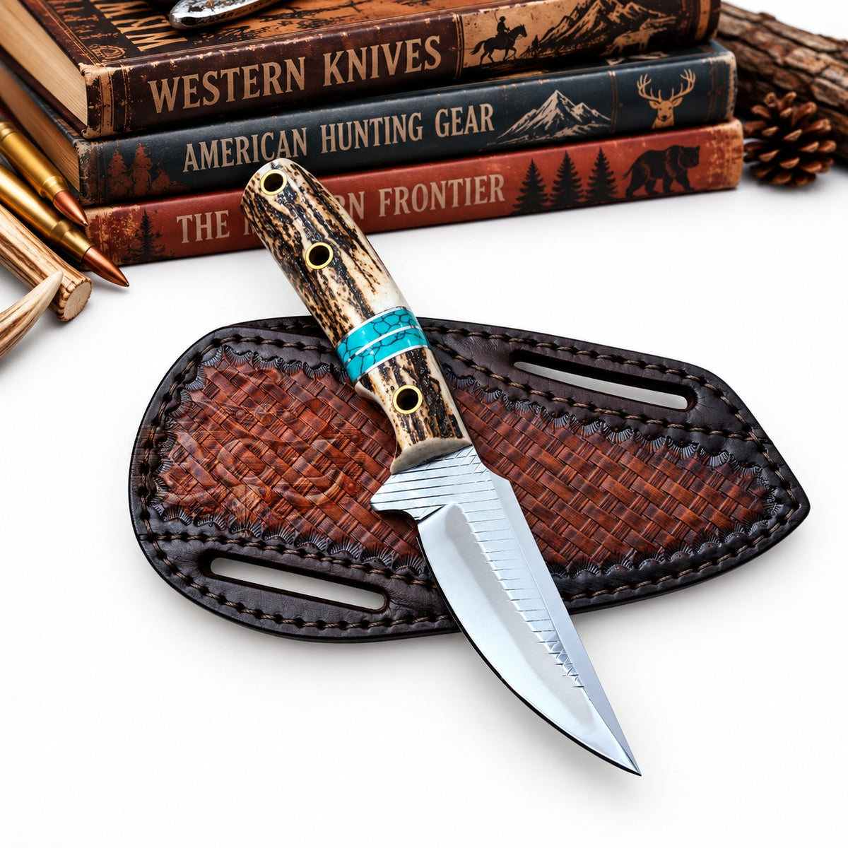 Handcrafted 8" Rasp File Farriery Steel Western Cowboy Field Work Tool with Leather Sheath