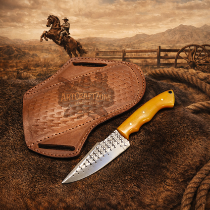 Handcrafted Rasp Steel Outdoor Custom Utility Tool With Sheath