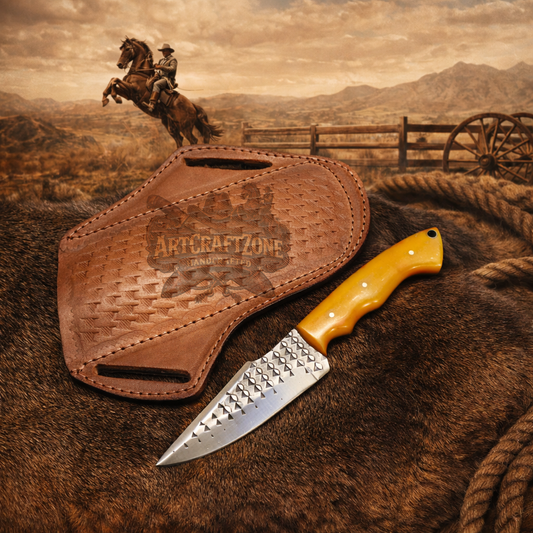 Handcrafted Rasp Steel Outdoor Custom Utility Tool With Sheath