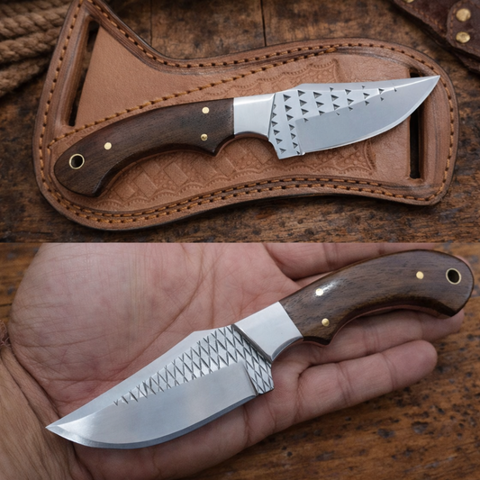Handcrafted 7" Rasp Steel Field Work Western Ranch Tool with Leather Sheath