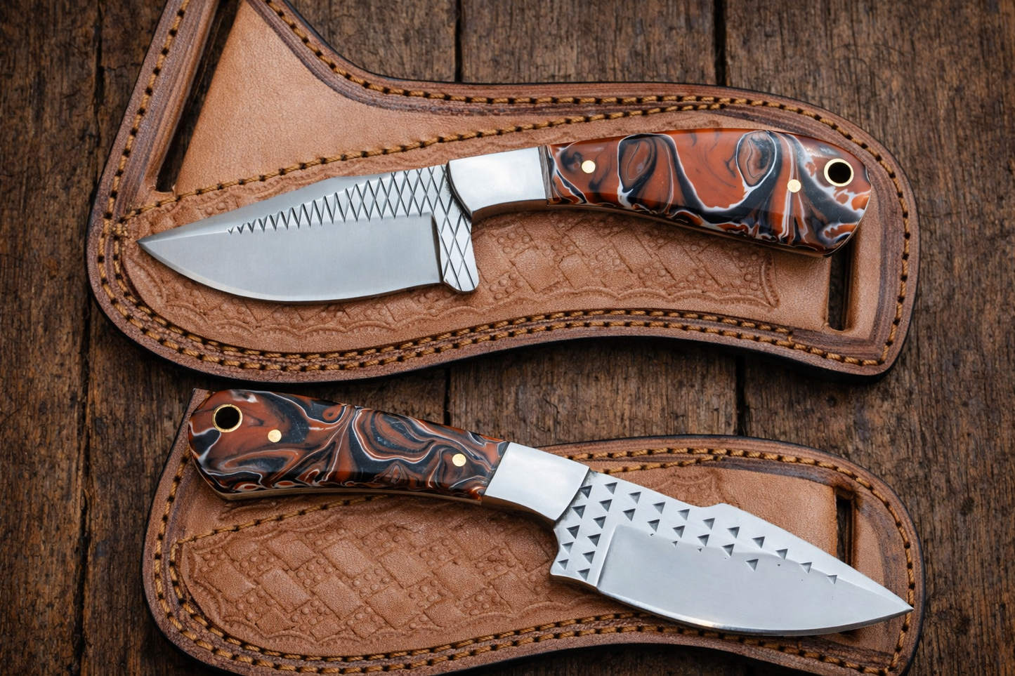 Handcrafted 8" Rasp Steel Field Work Western Cowboy Tool with Leather Sheath