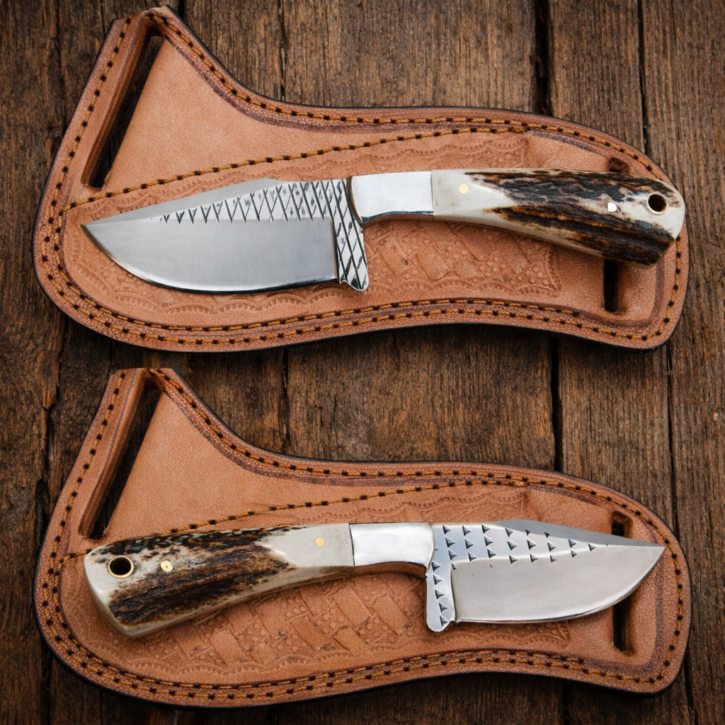 Handcrafted 8" Rasp Steel Field Work Western Tool with Leather Sheath