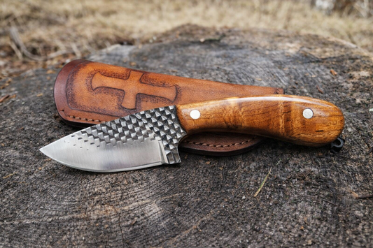 Handcrafted 7" Rasp Steel Field Work Western Cowboy Tool with Leather Sheath