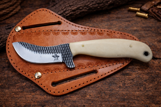 Handcrafted 7" Rasp Steel Field Work Western Cowboy Tool with Leather Sheath
