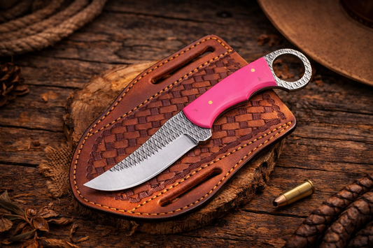 Handcrafted 7" Rasp Steel Field Work Western Cowboy Tool with Leather Sheath