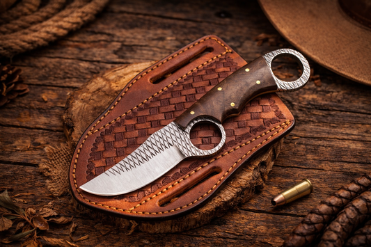 Handcrafted 7" Rasp Steel Field Work Western Cowboy Tool with Leather Sheath