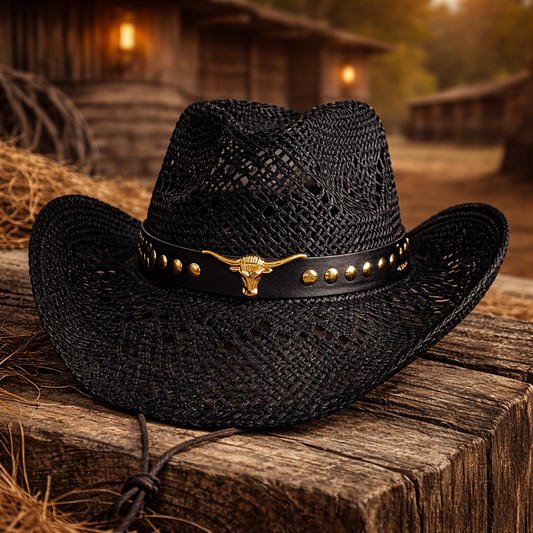 Women's Black Western Cowgirl Hat Handcrafted Premium Felt