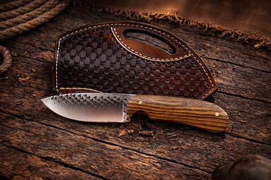 Handcrafted Cowboy Rasp File Steel EDC with Wood & Western Leather Sheath