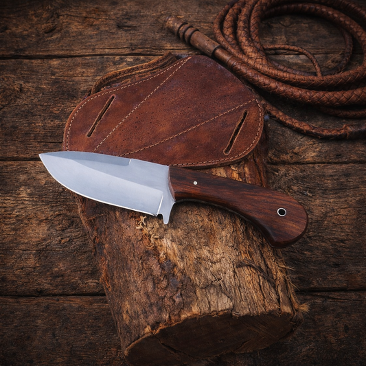 Handcrafted 7" Steel Blade Field Work EDC Western Tool with Leather Sheath