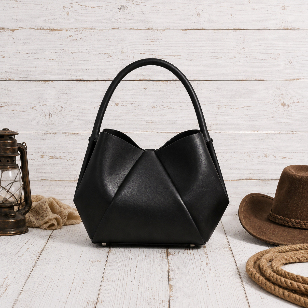 Luxe Sculpted Leather Shoulder Handbag Brown, Black & Deep Plum