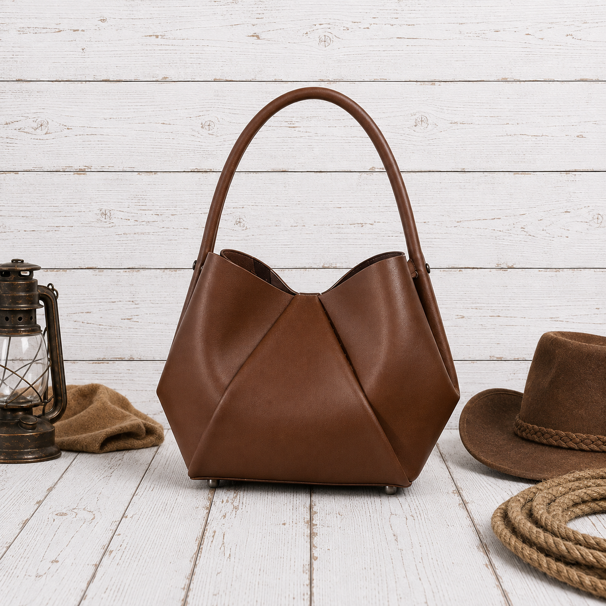 Luxe Sculpted Leather Shoulder Handbag Brown, Black & Deep Plum