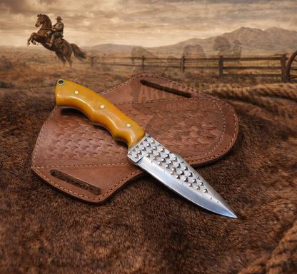 Handcrafted Rasp Steel Outdoor Custom Utility Tool With Sheath