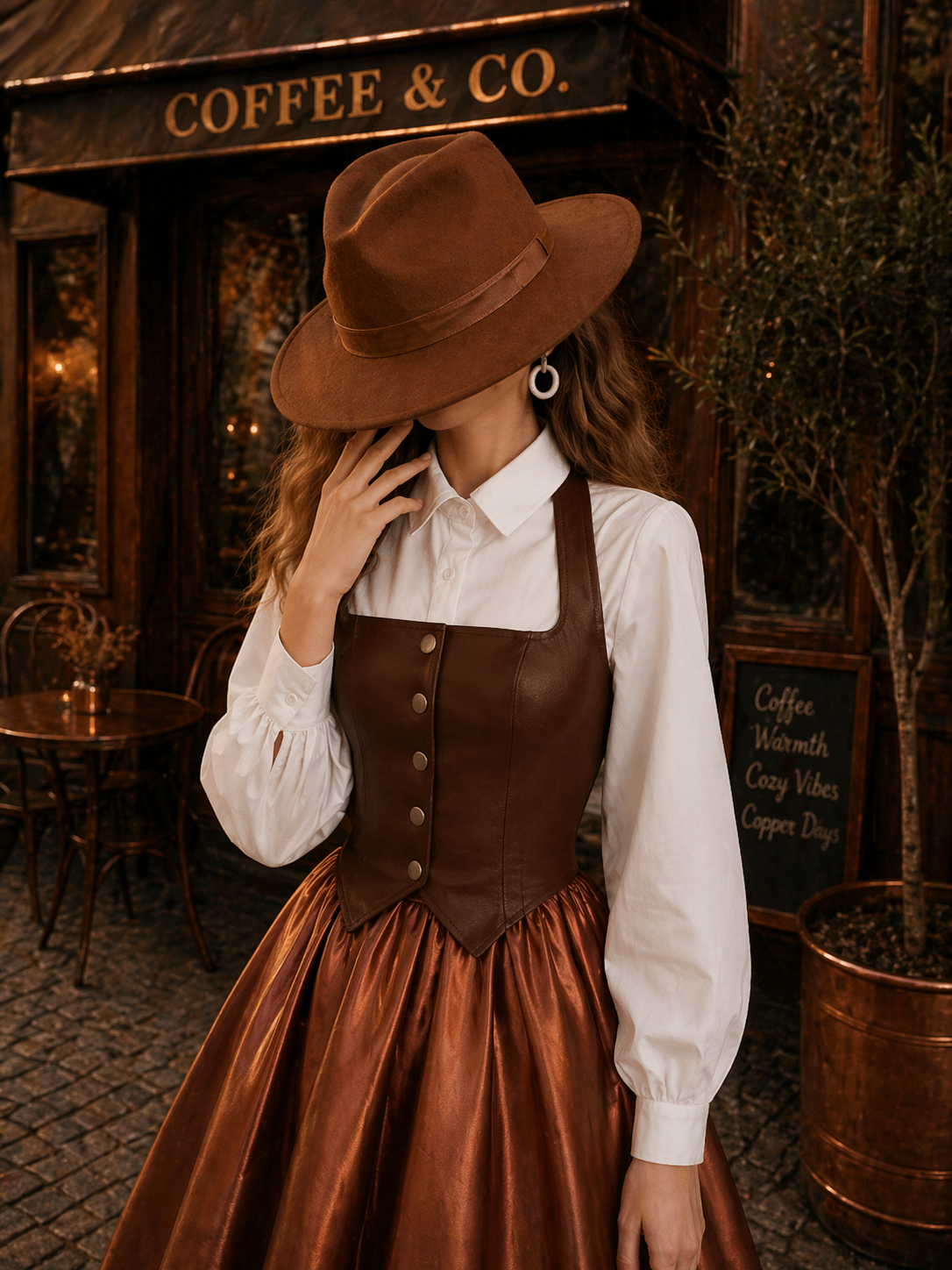 Women's Vintage Modern Leather Vest – Handcrafted Western Style