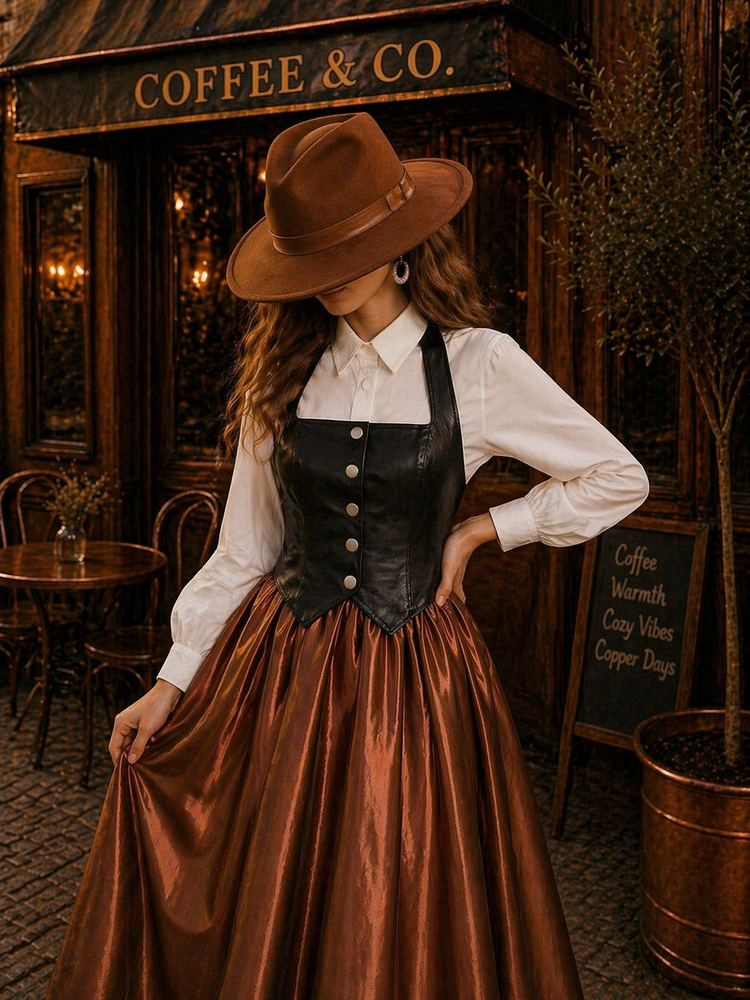 Women's Vintage Modern Leather Vest – Handcrafted Western Style