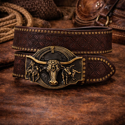 Western Leather Belt Cowboy