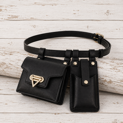 Women's Western Leather Belt Bag Vintage Ranch Style Waist Pouch