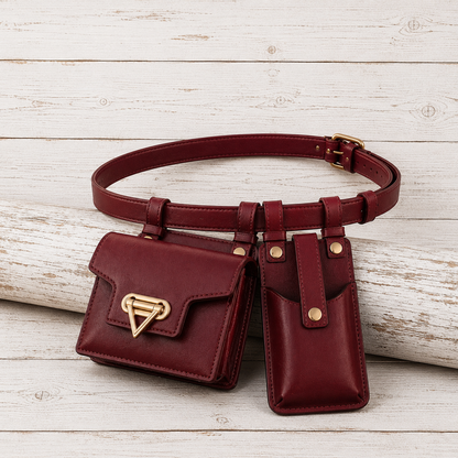 Women's Western Leather Belt Bag Vintage Ranch Style Waist Pouch